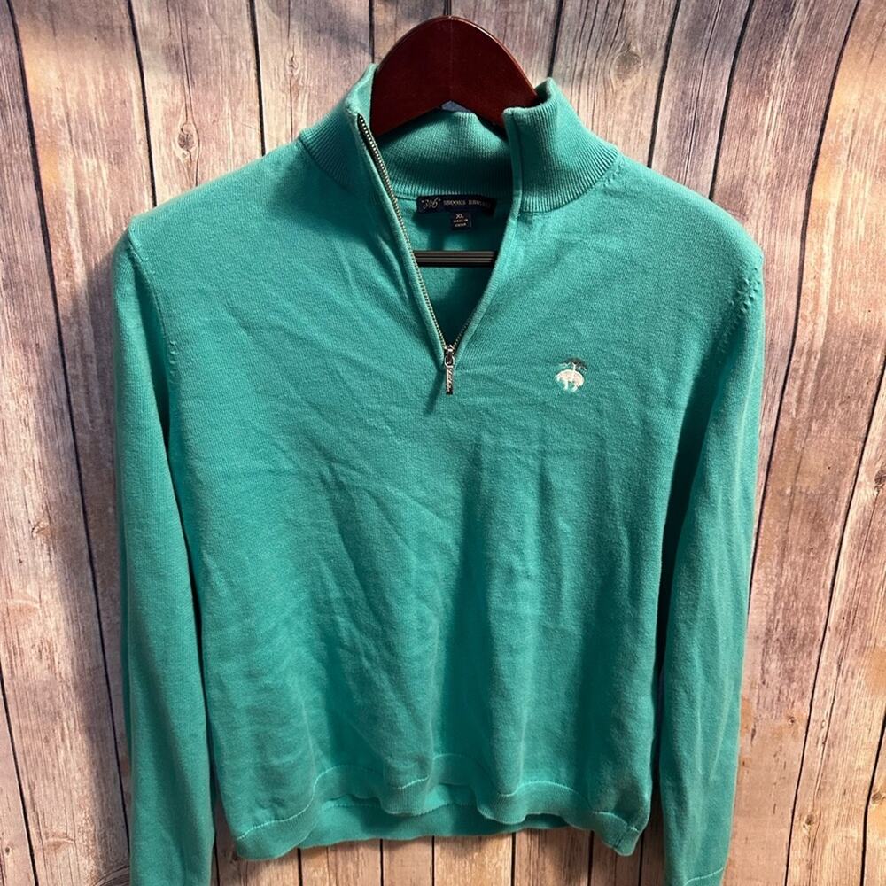 Women’s Brooks Brother Teal Aquamarine Half-Zip Sweater, EUC, XL - Picture 1 of 5